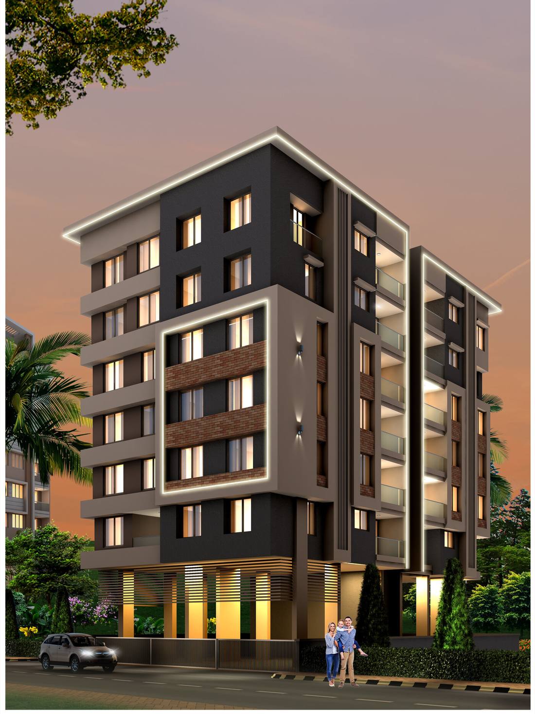 146 Vishwa Ganga architectural elevation — residential project in Karvenagar, Pune