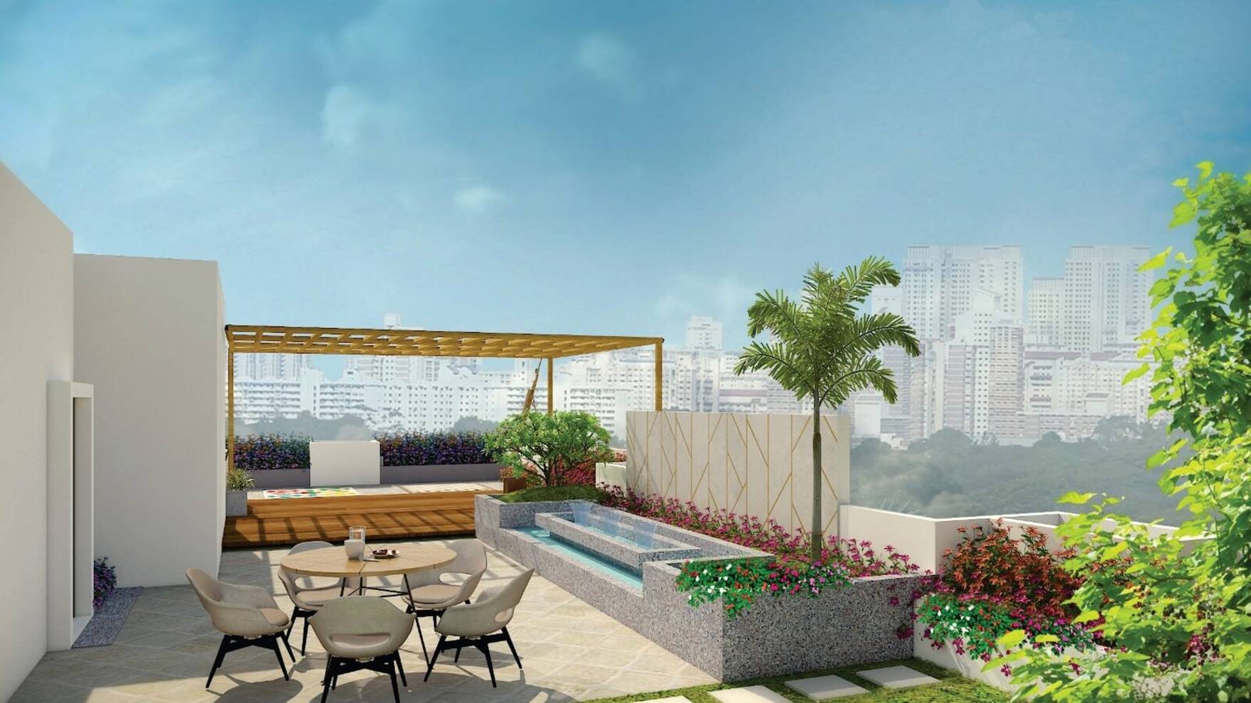 Rooftop garden of a Rui Universal green-rated building, Pune